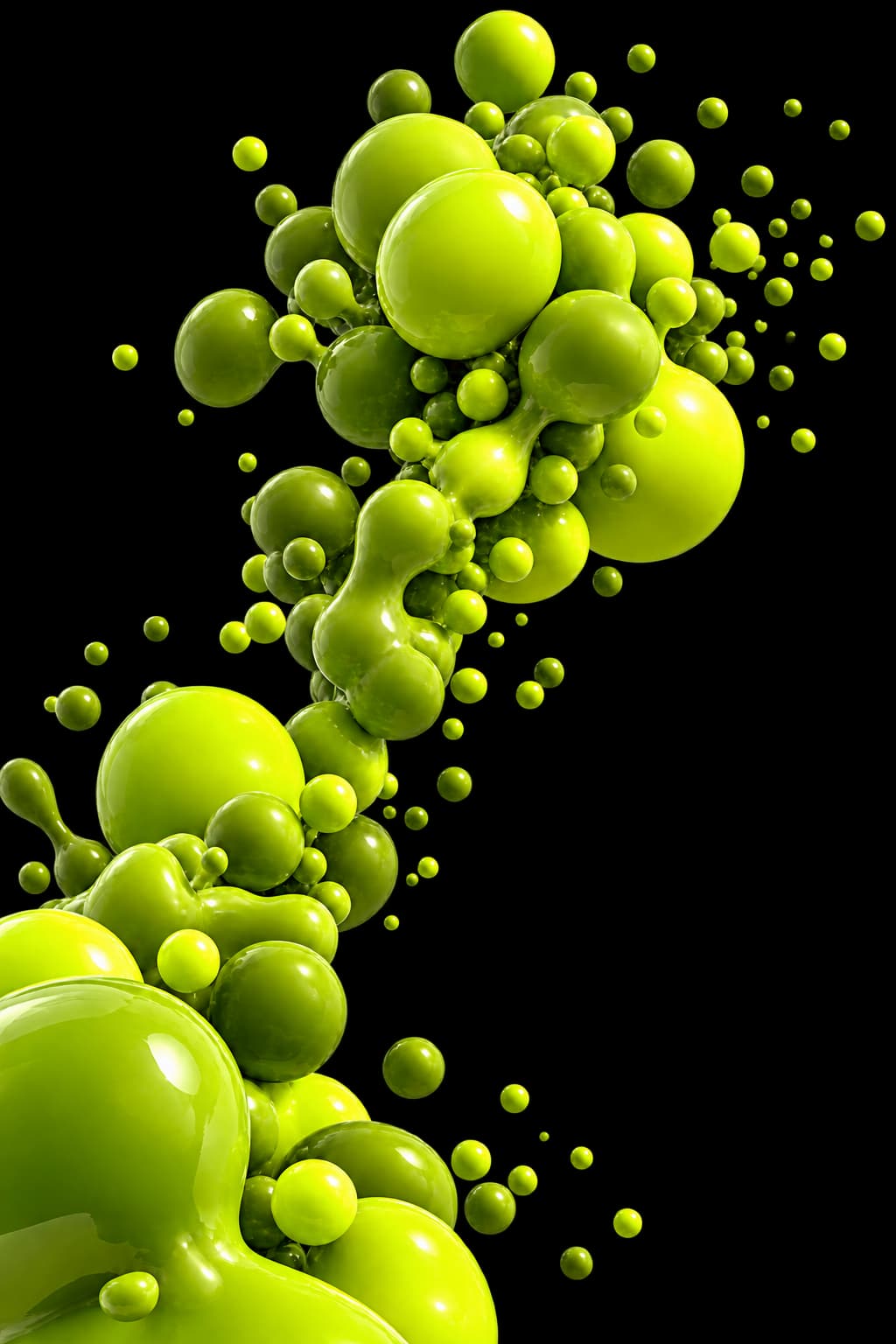 Original synthetic lime-green organic sculpture